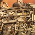 RoboTime Mechanisches 3D-Puzzle aus Holz Dampflokomotive